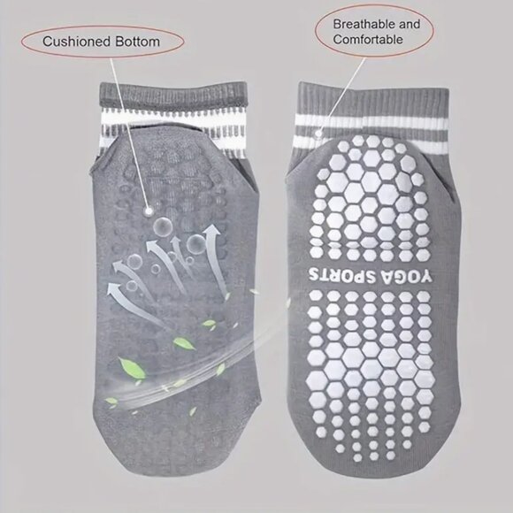 Callie Lives Yoga Grip Ankle Socks for Pilates, Ballet, or Loungewear Medium - Picture 2 of 7